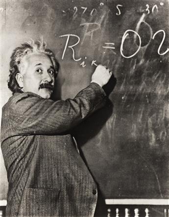 (ALBERT EINSTEIN) A file from Wide World Pictures and Associated Press Photos with 100 photographs retracing Einstein's personal and p